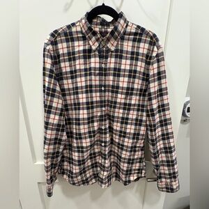 J. Crew Navy and Red Plaid Shirt